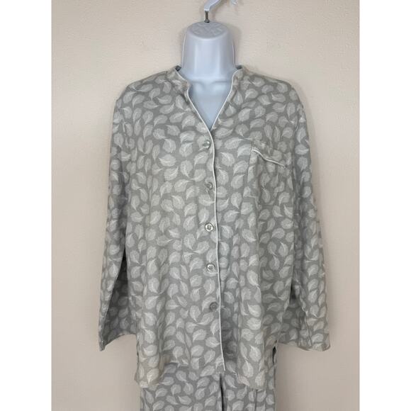 Spa by Charter Club Feather Print Pajama Set 100% Cotton Women’s XL - Picture 2 of 9